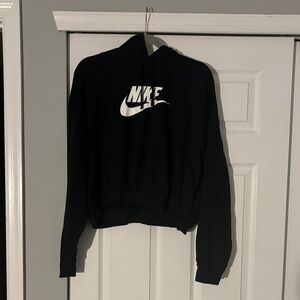 Nike Women's Black and White Logo Hoodie